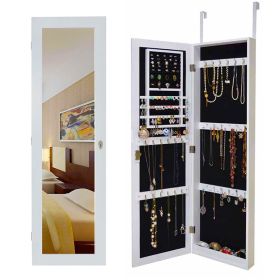 Wall-mounted Wooden Jewelry Cabinet - White