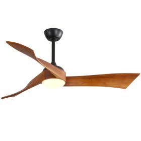 52 Inch Indoor Modern Ceiling Fan With Dimmable 6 Speed Remote 3 Solid Wood Blade Reversible DC Motor For Living Room