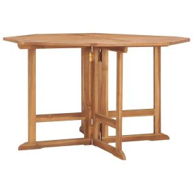 Folding Dining Table 43.3"x43.3"x29.5" Solid Wood Teak