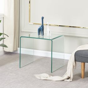Small Clear Glass Side End Table; Tempered Glass End Table Small Coffee Table