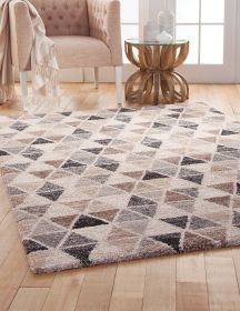 Lamar Grey/Brown/Charcoal/Ivory Area Rug 5x8