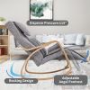Full massage function-Air pressure-Comfortable Relax Rocking Chair; Lounge Chair Relax Chair with Cotton Fabric Cushion ; White and gray