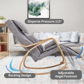 Full massage function-Air pressure-Comfortable Relax Rocking Chair; Lounge Chair Relax Chair with Cotton Fabric Cushion ; White and gray