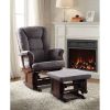 Aeron Chair & Ottoman (2Pc Pk) in Gray Microfiber & Cherry