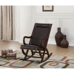 Triton Rocking Chair in Espresso PU &amp; Walnut 59535