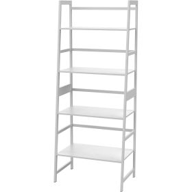 Bookshelf; Ladder Shelf; 4 Tier Tall Bookcase; Modern Open Book Case for Bedroom; Living Room; Office (White)