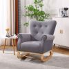 Modern Rocking Chair; Upholstered Accent Chair for Nursery; Playroom; Bedroom and Living Room; Small Contemporary Rocker; Kids Cushioned Arm Chair