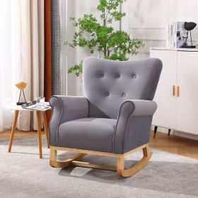 Modern Rocking Chair; Upholstered Accent Chair for Nursery; Playroom; Bedroom and Living Room; Small Contemporary Rocker; Kids Cushioned Arm Chair