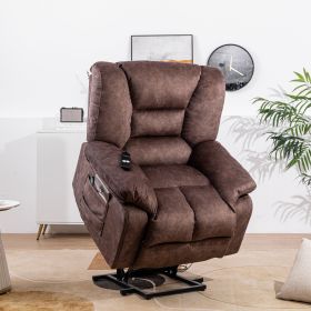 Oversized Power Lift Recliner Chair for Elderly with Massage and Heating Bonded Leather Sofa