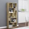 VidaXL Book Cabinet Sonoma Oak 26.4"x9.4"x63.4" Engineered Wood