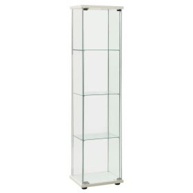 Storage Cabinet Tempered Glass White