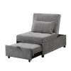 Folding Ottoman Sofa Bed Gray