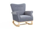 Modern Rocking Chair; Upholstered Accent Chair for Nursery; Playroom; Bedroom and Living Room; Small Contemporary Rocker; Kids Cushioned Arm Chair