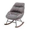 Tufted Upholstered Padded Seat Rocking Chair-Velvet Grey