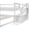 Twin Size Daybed with Double Trundle and Storage Staircase