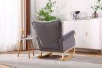 Modern Rocking Chair; Upholstered Accent Chair for Nursery; Playroom; Bedroom and Living Room; Small Contemporary Rocker; Kids Cushioned Arm Chair