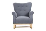Modern Rocking Chair; Upholstered Accent Chair for Nursery; Playroom; Bedroom and Living Room; Small Contemporary Rocker; Kids Cushioned Arm Chair