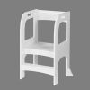 Child Standing Tower;  Step Stools for Kids;  Toddler Step Stool for Kitchen Counter;  White