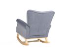 Modern Rocking Chair; Upholstered Accent Chair for Nursery; Playroom; Bedroom and Living Room; Small Contemporary Rocker; Kids Cushioned Arm Chair