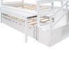 Twin Size Daybed with Double Trundle and Storage Staircase