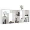 VidaXL Book Cabinet White 26.4"x9.4"x63.4" Engineered Wood