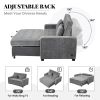 65.7" Linen Upholstered Sleeper Bed ; Pull Out Sofa Bed Couch attached two throw pillows; Dual USB Charging Port and Adjustable Backrest for Living Ro