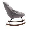 Tufted Upholstered Padded Seat Rocking Chair-Velvet Grey