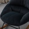 Tufted Upholstered Padded Seat Rocking Chair-Velvet Black