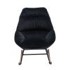 Tufted Upholstered Padded Seat Rocking Chair-Velvet Black