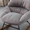 Tufted Upholstered Padded Seat Rocking Chair-Velvet Grey