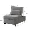 Folding Ottoman Sofa Bed Gray
