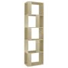 vidaXL Book Cabinet/Room Divider Sonoma Oak 17.7"x9.4"x62.6" Engineered Wood