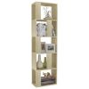 vidaXL Book Cabinet/Room Divider Sonoma Oak 17.7"x9.4"x62.6" Engineered Wood