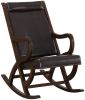 Triton Rocking Chair in Espresso PU &amp; Walnut 59535
