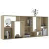 VidaXL Book Cabinet Sonoma Oak 26.4"x9.4"x63.4" Engineered Wood