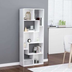 Book Cabinet White 26.4"x9.4"x63.4" Engineered Wood