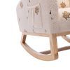26.8"W Modern Rocking Chair for Nursery; Mid Century Accent Rocker Armchair With Side Pocket; Upholstered High Back Wooden Rocking Chair for Living Ro