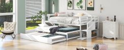 Twin Size Daybed with Double Trundle and Storage Staircase