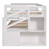 Twin Size Daybed with Double Trundle and Storage Staircase
