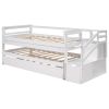 Twin Size Daybed with Double Trundle and Storage Staircase