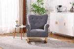 Modern Rocking Chair; Upholstered Accent Chair for Nursery; Playroom; Bedroom and Living Room; Small Contemporary Rocker; Kids Cushioned Arm Chair