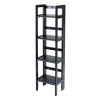 Black Winsome Wood Terry Shelving, Folding Bookcase ,Black