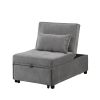 Folding Ottoman Sofa Bed Gray