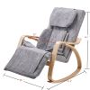 Full massage function-Air pressure-Comfortable Relax Rocking Chair; Lounge Chair Relax Chair with Cotton Fabric Cushion ; White and gray