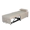 Folding Ottoman; Sofa Bed; Chair(Beige)