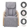 Full massage function-Air pressure-Comfortable Relax Rocking Chair; Lounge Chair Relax Chair with Cotton Fabric Cushion ; White and gray