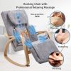Full massage function-Air pressure-Comfortable Relax Rocking Chair; Lounge Chair Relax Chair with Cotton Fabric Cushion ; White and gray