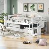 Twin Size Daybed with Double Trundle and Storage Staircase