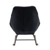 Tufted Upholstered Padded Seat Rocking Chair-Velvet Black
