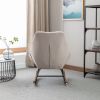 Tufted Upholstered Padded Seat Rocking Chair-Velvet Beige